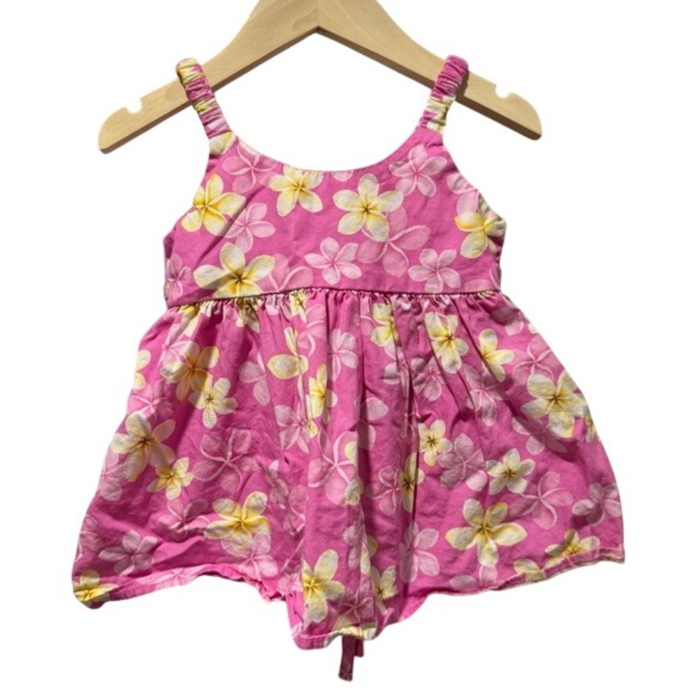 Vintage Y2K KY's Hawaiian Pink Floral Dress 12 month girls summer sleeveless